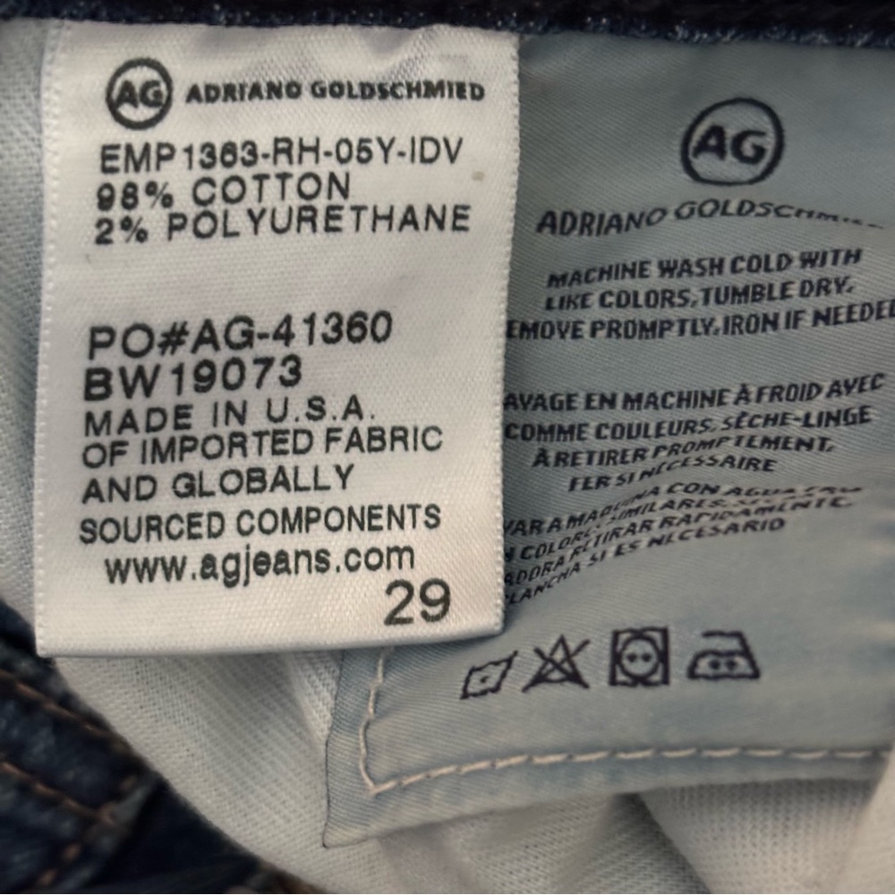 Adriano Goldschmied The Stilt Crop Blue Washed Denim Jeans Size 29 - Picture 5 of 7